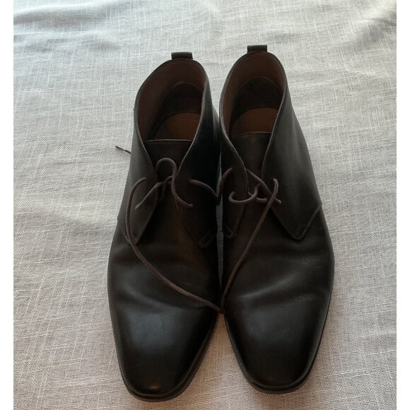 Salvatore Ferragamo Brown Leather Chukka Boots Made in Italy Men’s Size 12